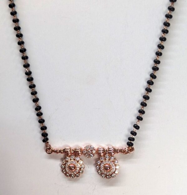 Mangalsutra ROSE SILVER (black beads neckales)