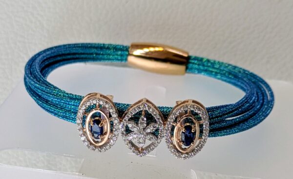 Ladies Bracelet silver {BLUE METAL ROPE}
