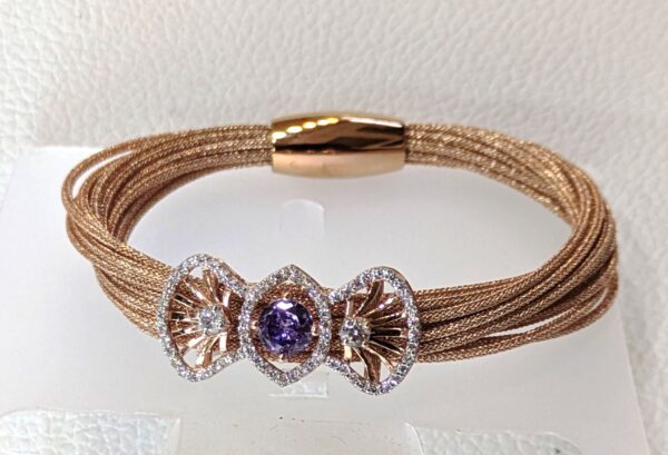 Ladies Bracelet silver [Golden metal rope}