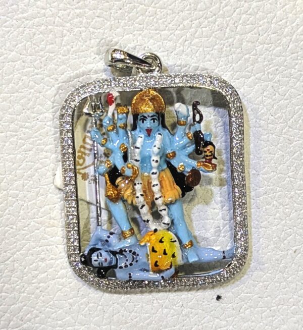 Mahakali (Durga) Maa colour"s pendant 925 sterling silver