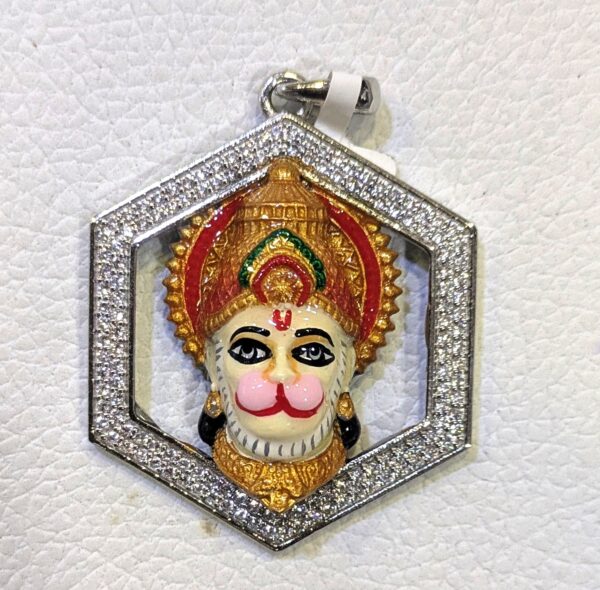 Lord Hanuman colour"s pendant 925 sterling silver